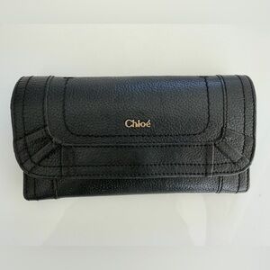 Chloe Paratay Black Leather Wallet